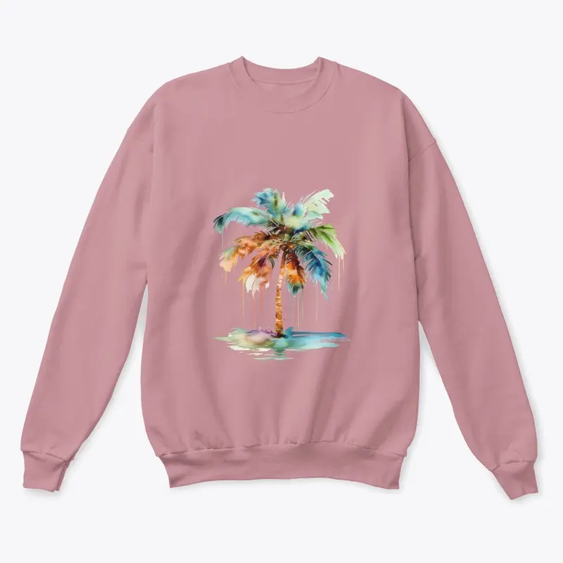 Colorful Water-cool T Shirt Coconut tree